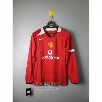 Camiseta Manchester United Primera Manga Larga Retro 2005-2006