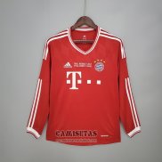 Camiseta Bayern Munich UCL Primera Manga Larga Retro 2013-2014