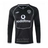 Camiseta Manchester United Portero Manga Larga Retro 2000-2002 Negro