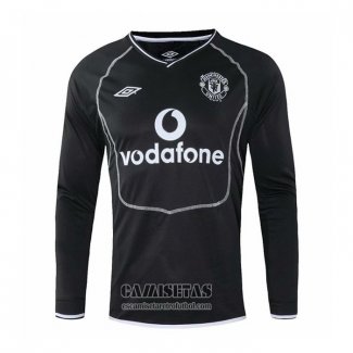 Camiseta Manchester United Portero Manga Larga Retro 2000-2002 Negro