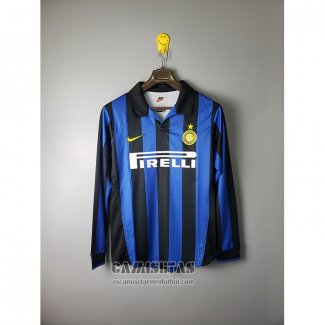 Camiseta Inter Milan Primera Manga Larga Retro 1998