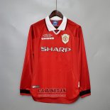 Camiseta Manchester United Primera UCL Manga Larga Retro 1999-2000