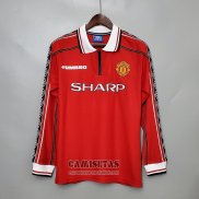 Camiseta Manchester United Primera Manga Larga Retro 1998-1999