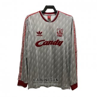 Camiseta Liverpool Segunda Manga Larga Retro 1989-1991